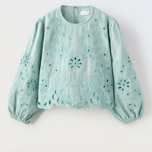 Zara Openwork Embroidery Shirt ( size 6 years )
